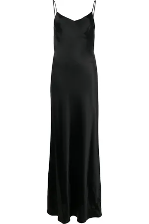GALVAN Satin V-neck slip dress