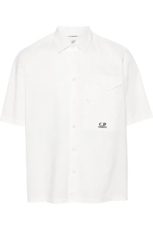 C.P. Company Logo-embroidered cotton shirt