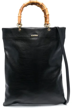 Jil Sander Bamboo-handle leather tote bag