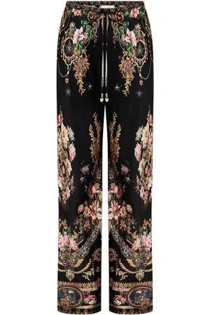 Camilla Bias-cut drawstring trousers