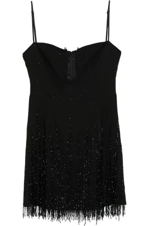 NISSA Fringe-detail mini dress
