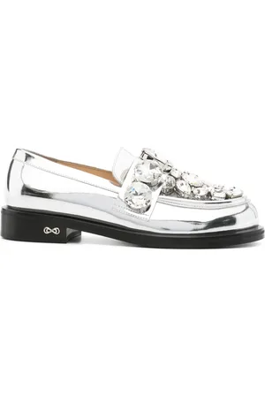 Mach & Mach Crystal-embellished loafers
