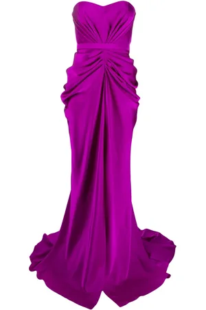 Ana Radu Ruched strapless gown