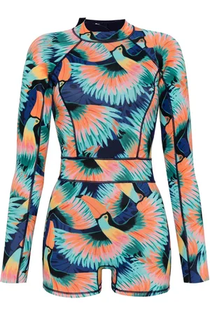 Duskii Tropical-print long-sleeved paddle suit