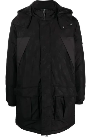 EA7 Logo-patch hooded jacket