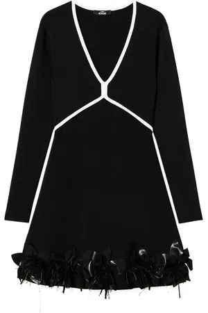 Twin-Set Feather-detailing mini dress