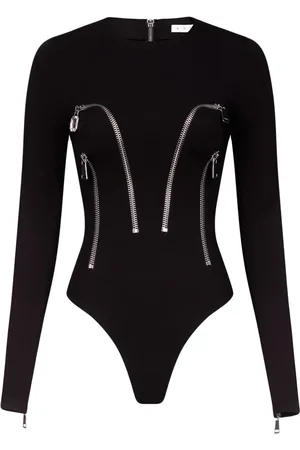 AREA Long sleeve zipper-detailed bodysuit