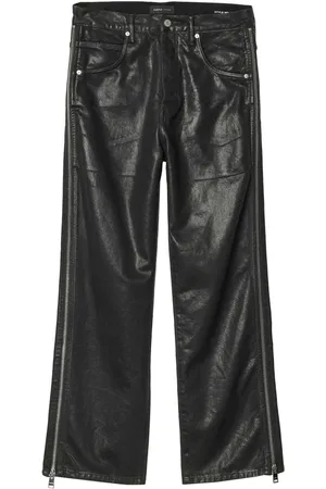 Purple Brand P018 Side-Zip Coated wide-leg jeans