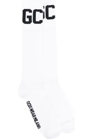 GCDS Logo-jacquard ribbed socks