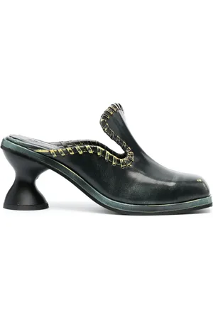 ECKHAUS LATTA 75mm square-toe leather mules