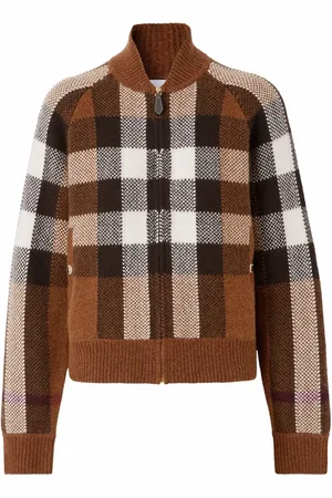 Burberry Intarsia-check bomber jacket