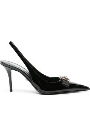 VERSACE 85mm Gianni Ribbon slingback pumps