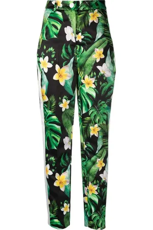 Philipp Plein Hawaii-print high-waisted trousers