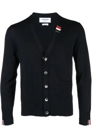Thom Browne Jersey stitch V-neck cardigan