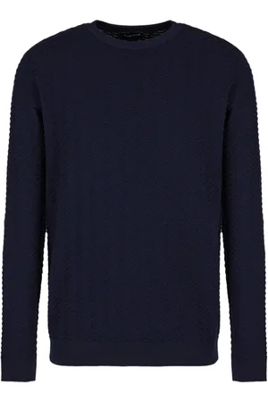 Giorgio Armani Chevron-knit wool-blend jumper
