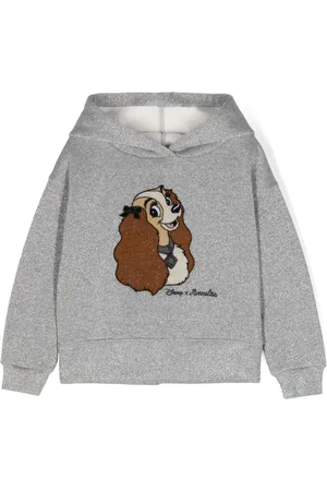 MONNALISA X Disney Lady & The Tramp lurex hoodie