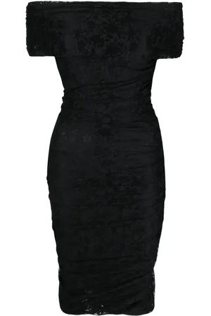Serafini Floral-lace off-shoulder midi dress