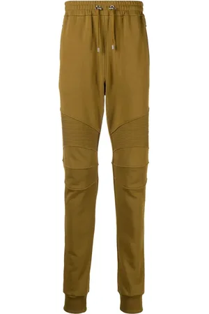 Balmain Flocked-logo organic-cotton track trousers