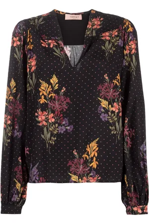 Twin-Set Mix-print V-neck blouse