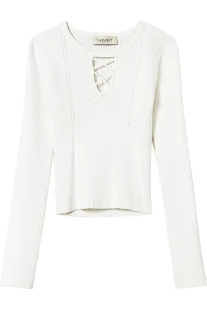 Twin-Set Criss-cross ribbed sweater