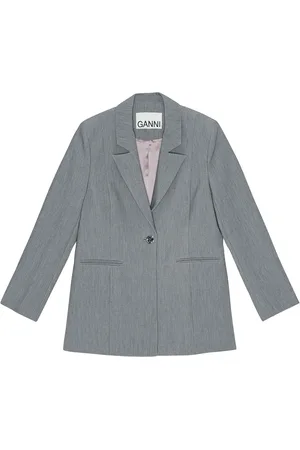 Ganni M??lange twill blazer