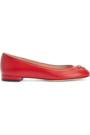 Giuseppe Zanotti Logo-plaque leather ballerina shoes