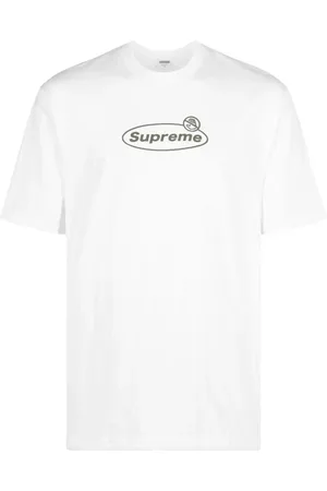 Supreme Warning logo-print cotton T-shirt