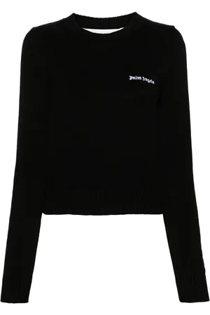 Palm Angels Logo-embroidered cropped jumper