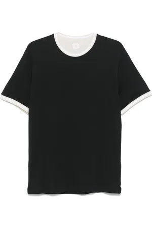 ELEVENTY Striped-border T-shirt