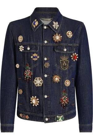 Dolce & Gabbana Crystal-embellished denim jacket