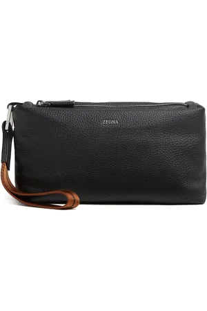 Ermenegildo Zegna Logo-plaque leather clutch