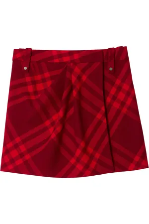 Burberry Check-pattern wool miniskirt