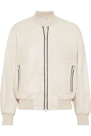 Brunello Cucinelli Monili bead-embellished leather jacket