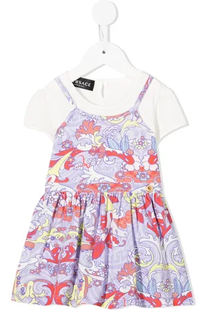 VERSACE Floral-print T-shirt dress