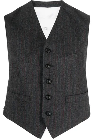 Maison Margiela Stripe-print button-up waistcoat