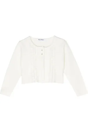 Familiar Ruffled button-front cardigan