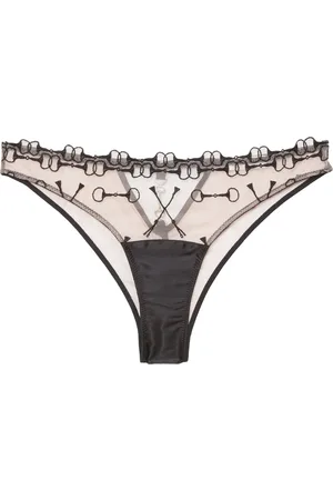 FLEUR DU MAL Equestrian-embroidered cheeky briefs