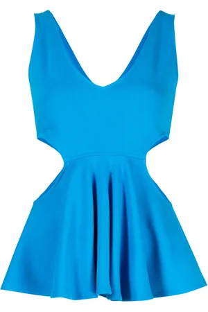 GOEN.J Cut-out ruffled tank top