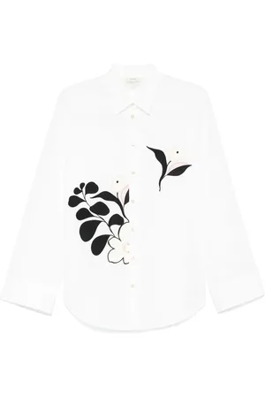 FORTE FORTE Floral-appliqu?? shirt
