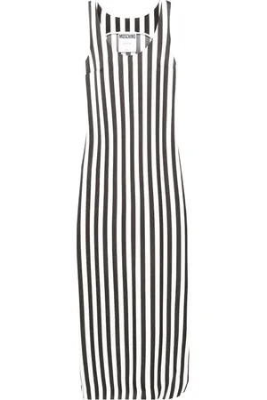 Moschino Scoop-neck striped long dress