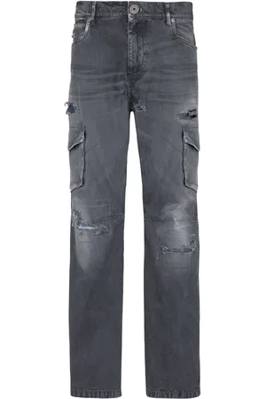 Balmain Distressed-effect cargo-pockets jeans