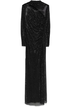 Self-Portrait Rhinestone mesh maxi dress