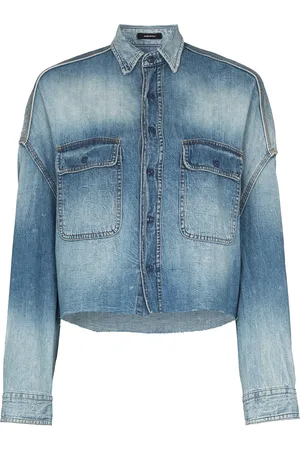 R13 Cropped denim shirt