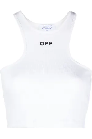 OFF-WHITE Off-Stamp ribbed crop top