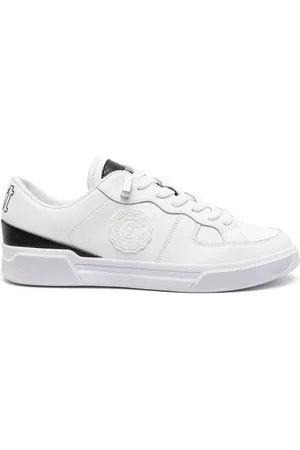 Roberto Cavalli Logo-patch leather sneakers
