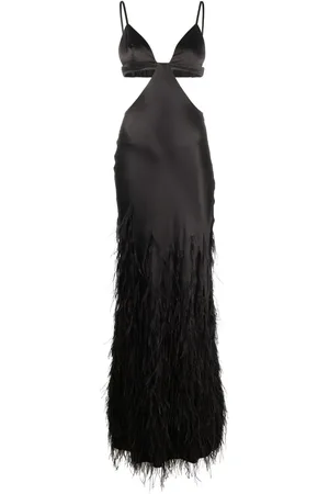Cult Gaia Raisa feather-embellished gown