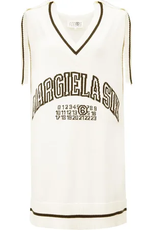 Maison Margiela Logo-jacquard knit dress