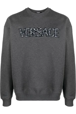 VERSACE Logo-patch cotton sweatshirt