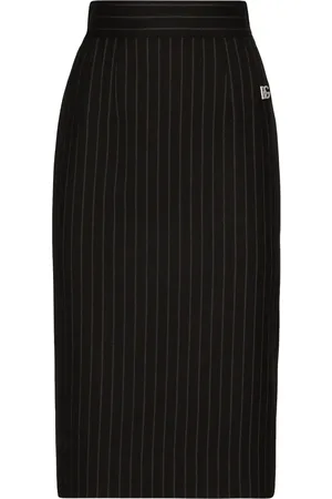 Dolce & Gabbana Virgin wool-blend pinstripe midi skirt