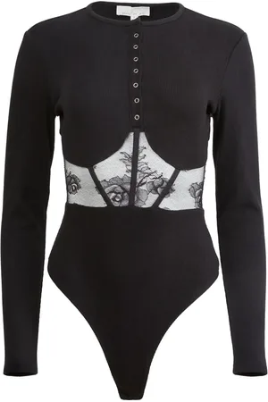 FLEUR DU MAL Panelled lace bodysuit